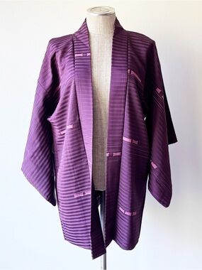 Purple Haori Kimono Jacket, Vintage 1990’s